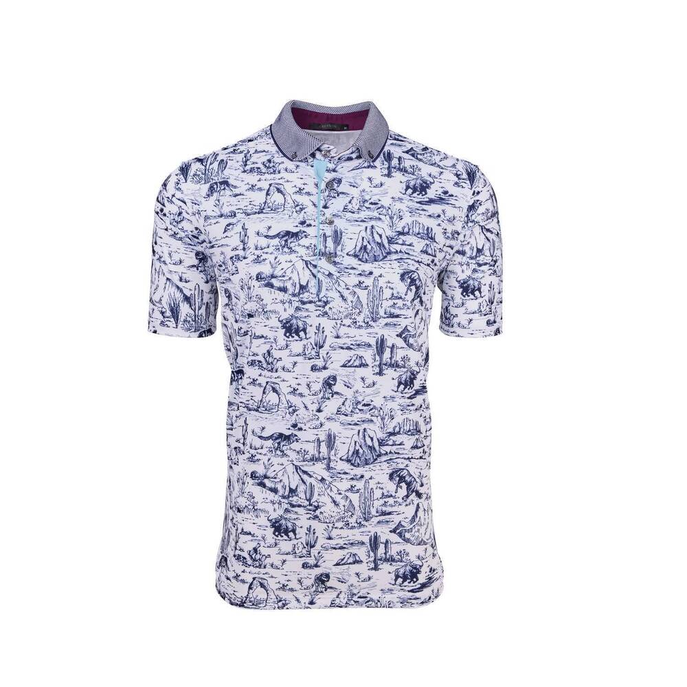 NEW GREYSON CLOTHIERS men's utah landscape polo shirt in arctic
